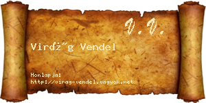 Virág Vendel névjegykártya