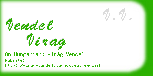 vendel virag business card