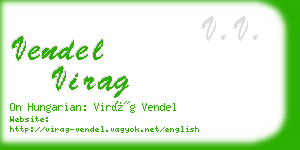 vendel virag business card